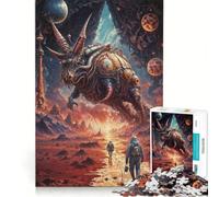 1000 Piece Jigsaw Puzzle Cosmic Alien Quest, Brain Teaser Game, Family Activities, with Matching Poster And Trivia Sheet 38x26cm