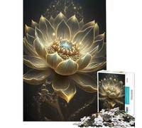 1000 Piece Jigsaw Puzzle Cosmic Bloom Black Lotus for Educational Game Addictive Toys to Cultivate Patience Art Work Gifts Analysis And Logic (Size 38x26cm)