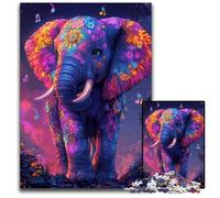 1000 Piece Jigsaw Puzzle Cosmic Elephant Cardboard Puzzles Stress Reliever Staycation Kill Time, A Work of Art for And Age 14 26X38CM