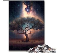 1000 Piece Jigsaw Puzzle Cosmic Tree of Life Made of Wood, Perfect Home Or Office Decor, Ideal 50x75cm DIY Art Decor