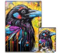 1000 Piece Jigsaw Puzzle Crow Graffiti Puzzles for Adults Ideal for Lover, Perfect Christmas, New Year, Valentine's Gift 50x75CM/19.68x29.52inch