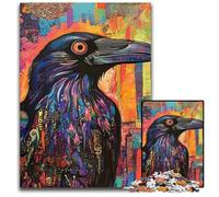 1000 Piece Jigsaw Puzzle Crow Graffiti Wooden Jigsaw Puzzles for Teenagers, Couples, And Friends for Birthdays, Christmas 50X75CM