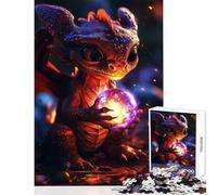 1000 Piece Jigsaw Puzzle Cute Baby Dragon Adult Jigsaw Puzzles Precision Cutting Wishlist with Santa Claus Beautiful Design Game (38x26cm)