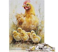 1000 Piece Jigsaw Puzzle Cute Chick Jigsaws Puzzles Paper Puzzle Assembly Toy Family Interactive Game 1000pcs (38x26cm)