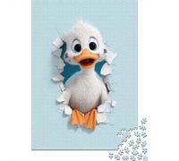 1000 Piece Jigsaw Puzzle, Cute Duckling Breaking Through Wall, 38x26cm/1000pcs, for Adults, Shared Puzzle Activity, Relaxing Evenings And Time Together