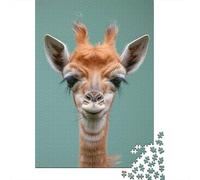 1000 Piece Jigsaw Puzzle, Cute Giraffe Animal Art, 52x38cm/1000pcs, for Adults, Winter Indoor Activity, Home Relaxation And Cosy Evenings