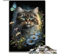 1000 Piece Jigsaw Puzzle Cute Kitten Made of Wood, for Parents, Lovers, Friends - Age 14+ 50x75cm An for Christmas Or Birthdays
