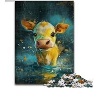 1000 Piece Jigsaw Puzzle Cute Little Yellow Cow Challenging Puzzles for Family Fun Perfect for Holidays, Interactive Game Nights (Szie 26x38cm)