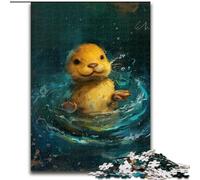 1000 Piece Jigsaw Puzzle Cute Little Yellow Otter cardboard Puzzles for Birthdays, Christmas, Halloween, Thanksgiving, Easter (Szie 26x38cm)
