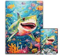 1000 Piece Jigsaw Puzzle Cute Shark cardboard Jigsaw Puzzles Relax & Challenge, Colorful Home Decor Art, for Friends 26X38CM/10.23x14.96inch