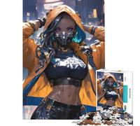 1000 Piece Jigsaw Puzzle Cyberpunk Female Character Family Game Brain Intelligence Challenge Addictive Toys Great Gifts for Games Enhance Memory (size 38x26cm)