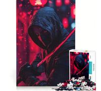 1000 Piece Jigsaw Puzzle Cyberpunk Ninja Katana, Family Game, Pattern Assembly, with Fully Interlocking Randomly Shaped Pieces 38x26cm
