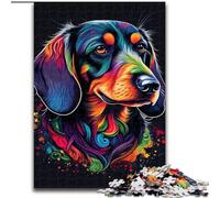 1000 Piece Jigsaw Puzzle Dachshund Color Made of Wood, Fun Activity for at Home 50x75cm DIY Decoration Brain Challenging