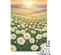 1000 Piece Jigsaw Puzzle, Daisy Field at Sunrise, 38x26cm/1000pcs, for Adults, Shared Puzzle Activity, Relaxing Evenings And Time Together