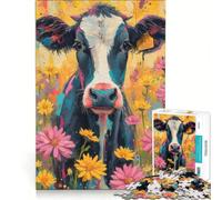 1000 Piece Jigsaw Puzzle Daisy The Cow, Family Game, Pattern Assembly, with Fully Interlocking Randomly Shaped Pieces 38x26cm