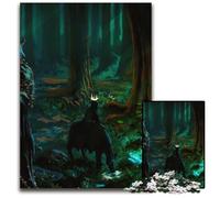 1000 Piece Jigsaw Puzzle Dark Rider in The Wood Wooden Puzzles Ideal for Lover Perfect Christmas New Year Valentine's Gift 1000 PCS(75x50cm)