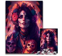 1000 Piece Jigsaw Puzzle Day of The Dead cardboard Jigsaw Puzzles Relax & Challenge, Colorful Home Decor Art, for Friends 26X38CM/10.23x14.96inch
