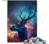 1000 Piece Jigsaw Puzzle Deer Nebula Challenging Puzzles Challenging Brain Teaser for Teenagers, Family Fun Interactive Game size : 50x75cm