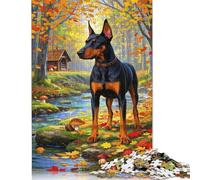 1000 Piece Jigsaw Puzzle Doberman Pinscher Jigsaws Puzzles Paper Puzzle Assembly Toy Family Interactive Game 1000pcs (38x26cm)