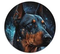 1000-Piece Jigsaw Puzzle Doberman Pinscher Round Puzzles 1000 Pieces for Adults Ideal And Home Decor 67.5x67.5cm