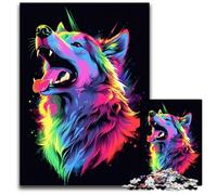 1000 Piece Jigsaw Puzzle Dog Animal Neon Pet Friend Impossible Jigsaw Puzzles for Adults Brain TeaserHome Decor Perfect 1000 PCS(38x26cm)