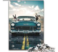 1000 Piece Jigsaw Puzzle Dog Joyride Impossible Jigsaw Puzzles for Adults size 26x38cm for Holidays, Birthdays, And Family Game Nights
