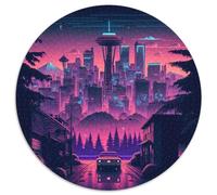 1000-Piece Jigsaw Puzzle Downtown Seattle Cardboard Puzzles Home Decor Brain Teaser Game for Teenagers & Family Interaction 67.5x67.5cm