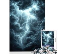 1000 Piece Jigsaw Puzzle Dramatic Lightning Storm Over Dark Clouds Adult Jigsaw Puzzles Precision Cutting Wishlist with Santa Claus Beautiful Design Game (50x75cm)