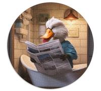 1000-Piece Jigsaw Puzzle Duck Reading Newspaper Puzzles for Adults Challenging Brain Teaser for Teenagers, Family Game Night Fun 67.5x67.5cm