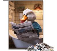 1000-Piece Jigsaw Puzzle Duck Reading Newspaper Wooden Jigsaw Puzzles for Adults size 50x75cm Family Fun Activity, Brain Challenge, for Teenager