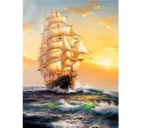 1000 piece jigsaw puzzle, educational jigsaw puzzle boat sailing scenery art, family interactive game, brain challenge jigsaw set38x26cm