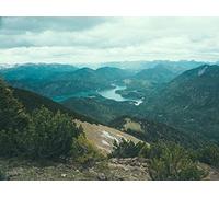 1000 Piece Jigsaw Puzzle Educational Puzzle Family Game for Adults And Kids - Mountains lake view from above 75x50cm