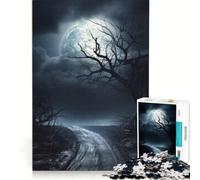 1000 Piece Jigsaw Puzzle Eerie Moonlight Road, Practical Game, Parent-child Interaction, Artists Collection, Fine Art 38x26cm