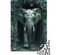 1000 Piece Jigsaw Puzzle, Elephant Emerging from Ivy-covered Tunnel, 70x50cm/1000pcs, for Adults, Winter Indoor Activity, Weekend Downtime And Time at Home