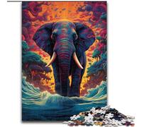 1000 Piece Jigsaw Puzzle Elephant Walking On Beach 1000 Pieces Puzzle Gifts Relaxing Entertainment, Home Decor Size 50X75CM