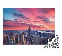1000 Piece Jigsaw Puzzle, Empire State Building Sunset-1, 38x26cm/1000pcs, for Adults, Shared Puzzle Activity, Weekend Leisure And Time Together
