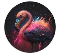 1000-Piece Jigsaw Puzzle Fantasy Flamingo Round Puzzle 1000 Pieces Jigsaw Perfect for Birthday, Christmas 67.5x67.5cm