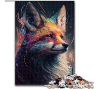 1000 Piece Jigsaw Puzzle Fantasy Fox Painting Jigsaw Puzzles Family Game Night Challenging And Rewarding Visual Experience (Size 50x75cm)