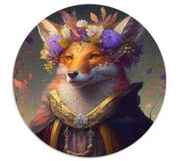 1000-Piece Jigsaw Puzzle Fantasy Fox Round JigsawPuzzle 1000 Pieces for Adults Interactive Family Game, Brain Challenge, Educational Toy 67.5x67.5cm