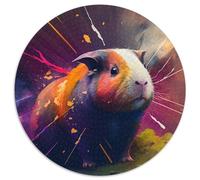 1000-Piece Jigsaw Puzzle Fantasy Guinea Pig Round JigsawPuzzle 1000 Pieces for Adults Interactive Family Game, Brain Challenge, Educational Toy (67.5x67.5cm)