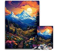 1000 Piece Jigsaw Puzzle Fantasy Sunset Mountains Wooden Jigsaw Puzzles for Adults Fun at Home Activities Birthday Present Travel Gifts 1000 PCS(38x26cm)