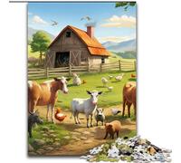 1000 Piece Jigsaw Puzzle Farm Animal Jigsaw Puzzles Made of Wood,Challenging Brain Teaser for Teenagers, Family Fun, DIY Home Decor Gift 1000pcs(50x75cm)