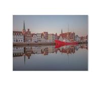 1000 Piece Jigsaw Puzzle，Fehmarnbelt Fire Ship on the Untertrave in Lübeck，Puzzle Unique Birthday And Xmas Gifts（38x26cm）-Y85