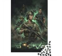 1000 Piece Jigsaw Puzzle, Female Special Forces Team in Combat, 70x50cm/1000pcs, for Adults, Screen-Free Family Time, Weekend Leisure And Time Together
