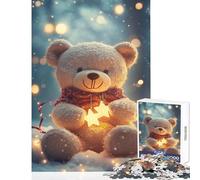1000 Piece Jigsaw Puzzle Festive Teddy Bear Magic Hands-on Game Suitable for Couples Educational Toy with Matching Poster And Trivia Sheet (38x52cm)