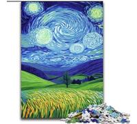 1000 Piece Jigsaw Puzzle Fields Under The Night Sky Impossible Jigsaw Puzzles for Adults 26X38CM for Holidays, Birthdays, And Family Game Nights
