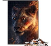 1000 Piece Jigsaw Puzzle Fire Lioness Impossible Jigsaw Puzzles for Adults size 50x75cm for Holidays, Birthdays, And Family Game Nights