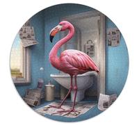 1000-Piece Jigsaw Puzzle Flamingo Reading Newspaper Impossible Jigsaw Puzzles for Adults Challenging Brain Teaser for Teenagers, Family Game Night Fun 67.5x67.5cm