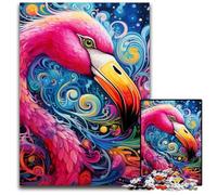 1000 Piece Jigsaw Puzzle Flamingo Wooden Jigsaw Puzzles Relax & Challenge, Colorful Home Decor Art, for Friends 50x75CM/19.68x29.52inch