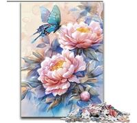 1000 Piece Jigsaw Puzzle Flower And Butterfly Made of Wood, for Parents, Lovers, Friends - Age 14+ 50x75cm An for Christmas Or Birthdays